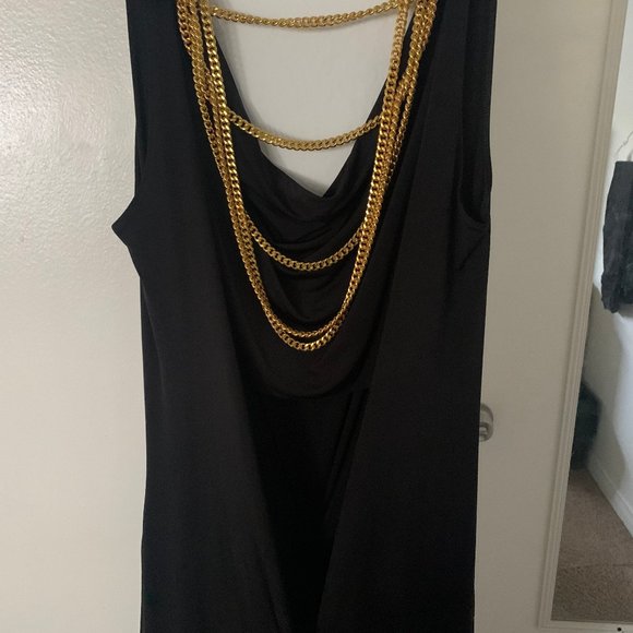 Scarabello Black Dress With Gold Chains - Picture 3 of 5